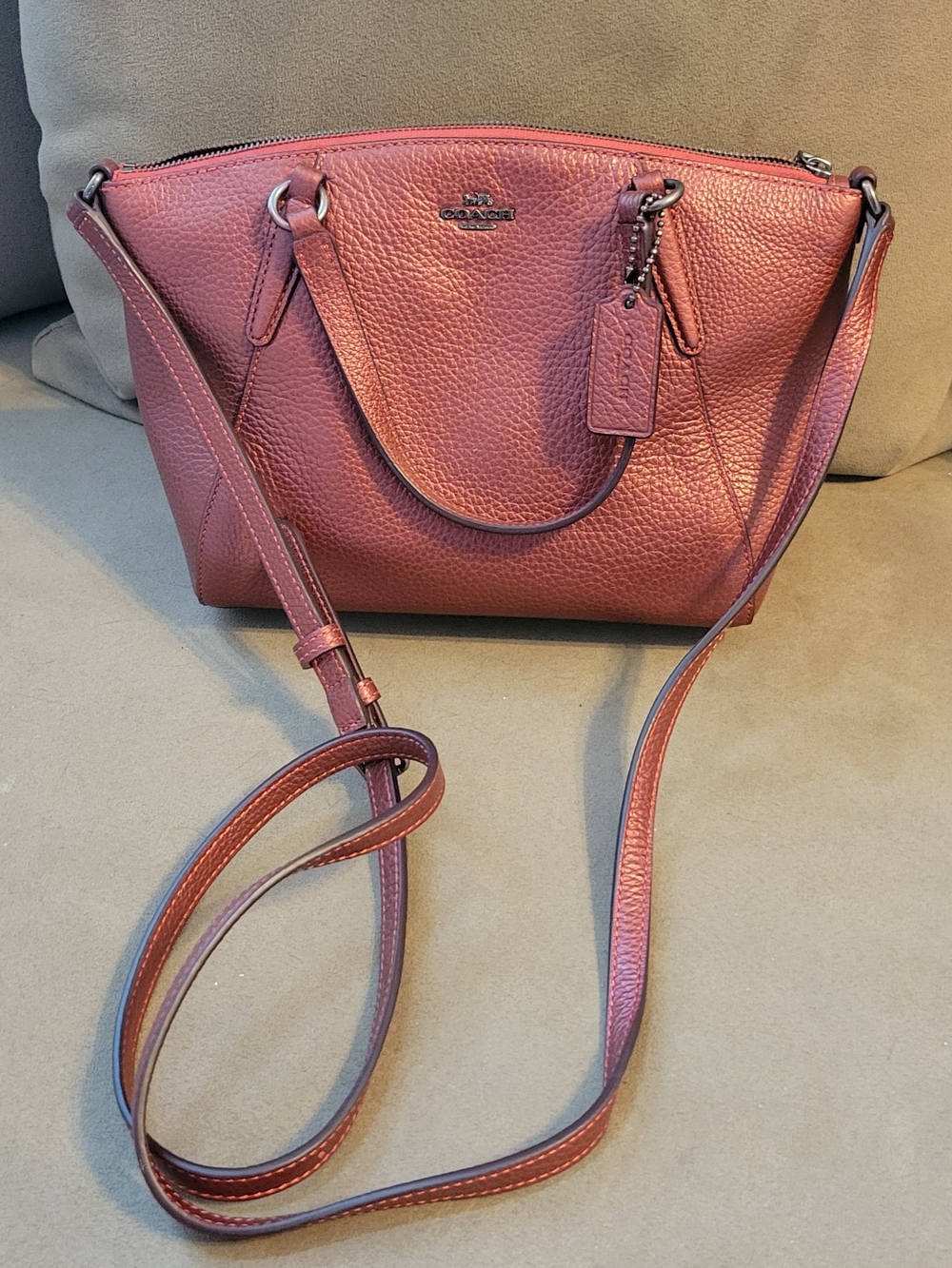 Coach Pebbled Leather Shoulder Bag.